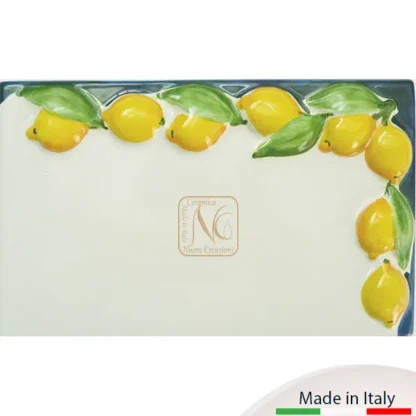 Mattonella murale per civici con greca limoni cm.13x21. Ideale per uso esterno.