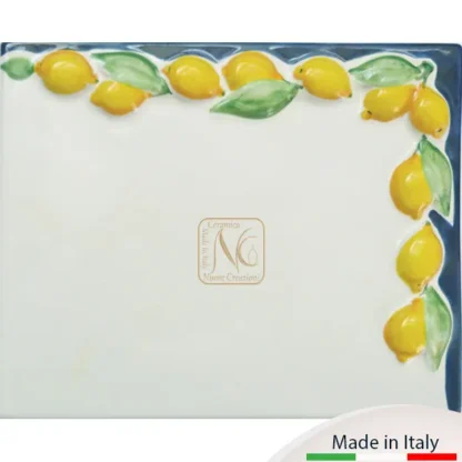 Mattonella murale per civici con greca limoni cm.20x24. Ideale per uso esterno.